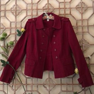 Loft maroon military style cotton jacket